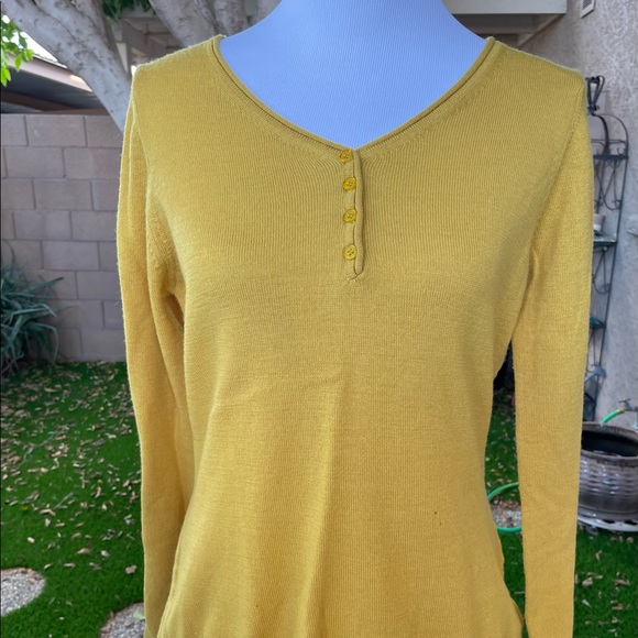 Brunella Gori 100% Fine Italian Merino Wool Lightweight Sweater Gold Large - Picture 16 of 16